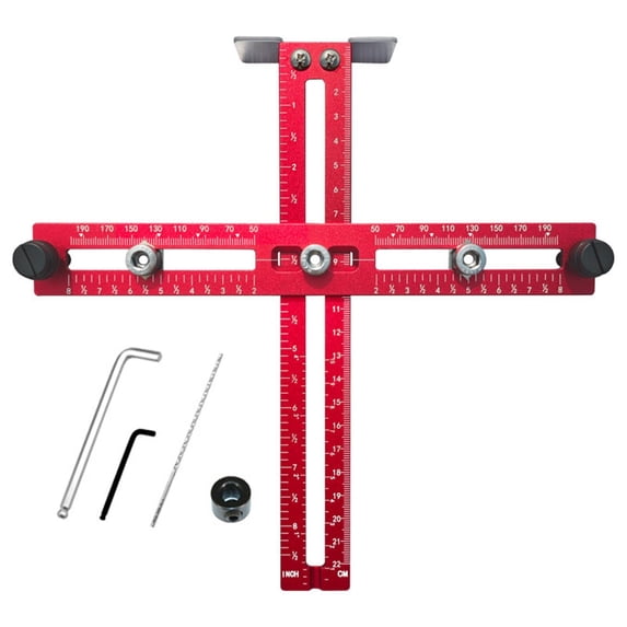 LAZIOEGR Cabinet Hardware Jig – Adjustable Aluminium Alloy Handle Template & Drill Guide for Precise Drawer Pull & Door Handle Installation