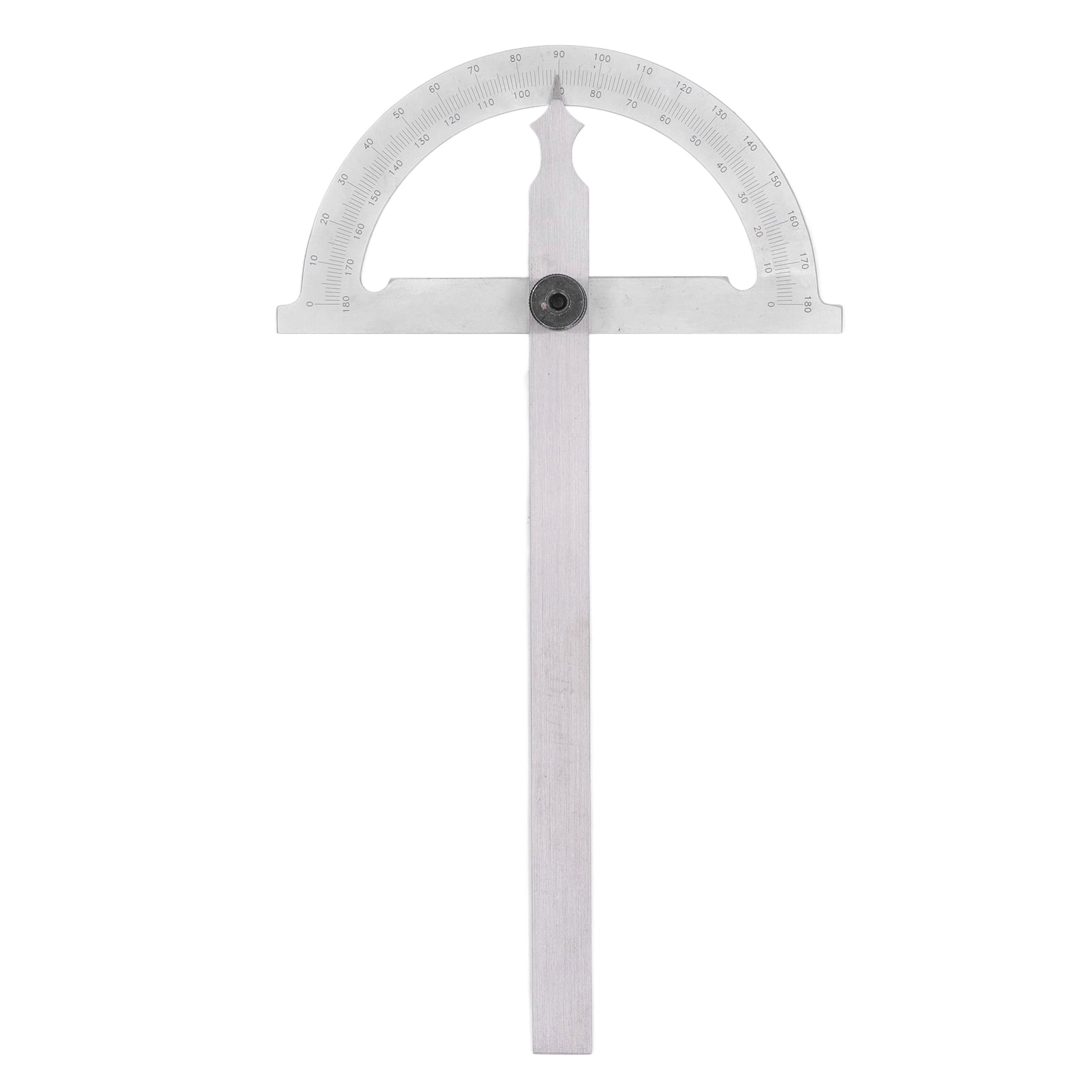 LAZIOEGR Carbon Steel Angle Protractor 0-180 Degree Angle Finder Woodworking Ruler Measure Tool, 5.91 x 7.87 inches / 150 x 200 mm, Silver