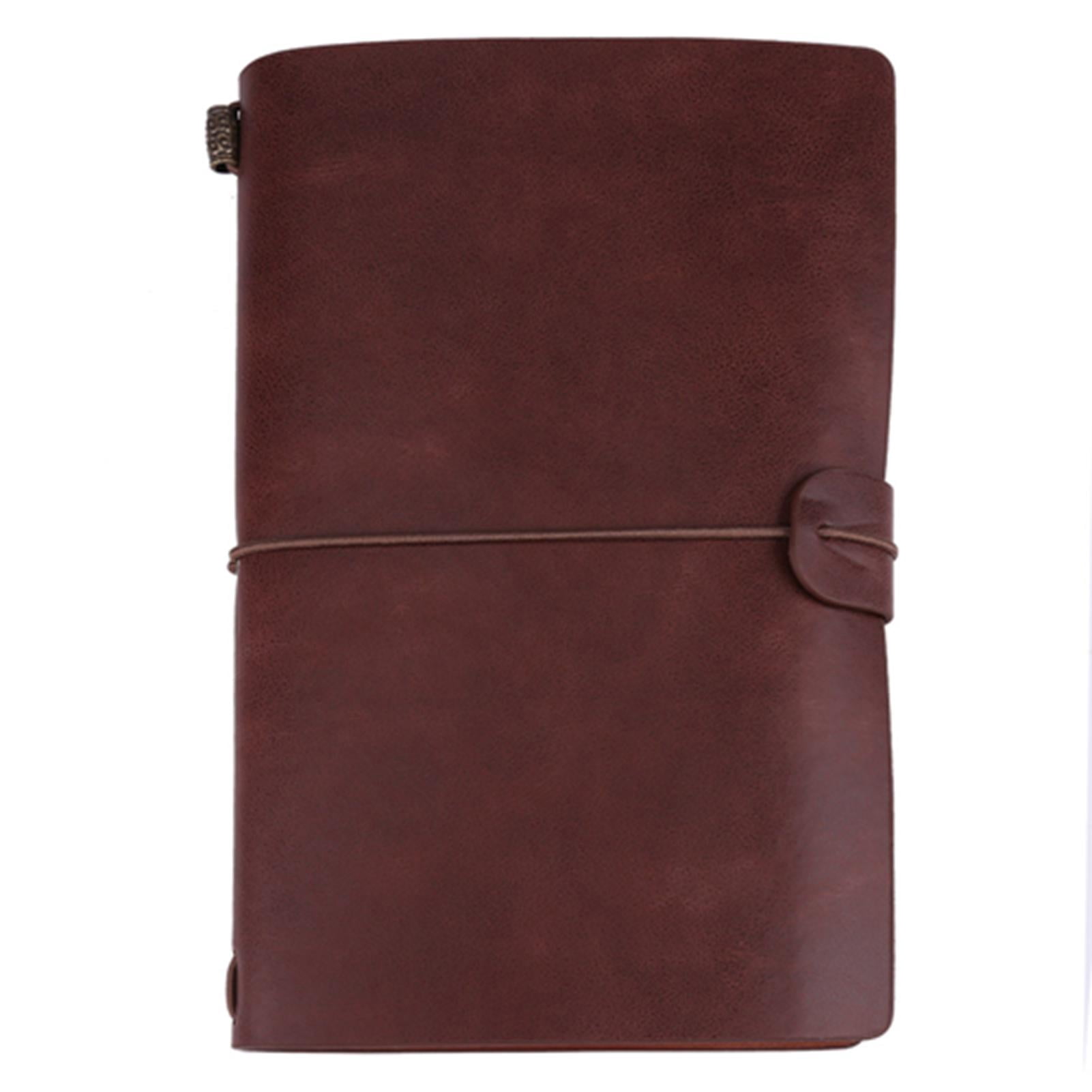 LAZIOEGR Classic PU Leather Travel Notebook – Dark Brown, Vintage‑Style Journal with Strap Buckle, Refillable, 5 Color Options