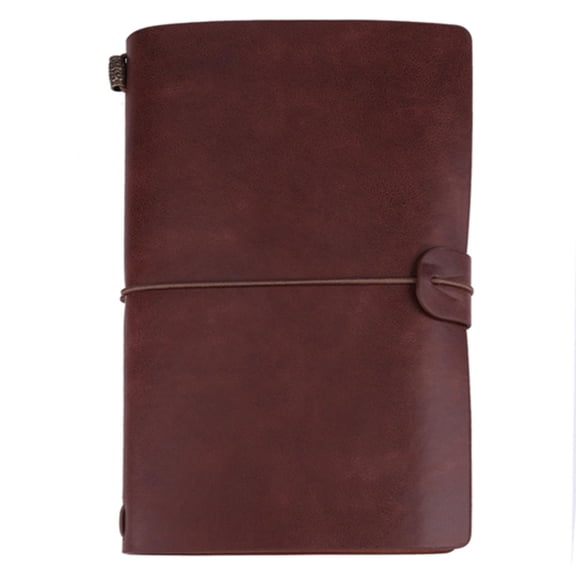 LAZIOEGR Classic PU Leather Travel Notebook – Dark Brown, Vintage‑Style Journal with Strap Buckle, Refillable, 5 Color Options