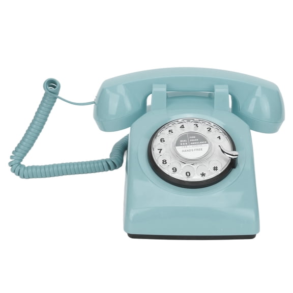LAZIOEGR Classic Rotary Landline Telephone, Retro Old Fashioned Vintage Home Phone with Mechanical Ringer and Speaker Function, 9.45 inches / 24 cm
