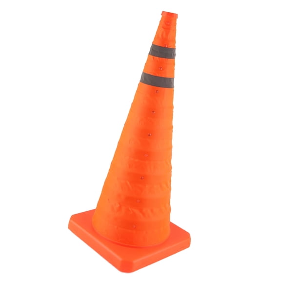 LAZIOEGR Collapsible Traffic Safety Cone 28 Inches / 70 cm Heavy Duty Foldable Orange Reflective Parking Safety Road Cone with Solid Base for Emergency Roadside Assistance Parking Management