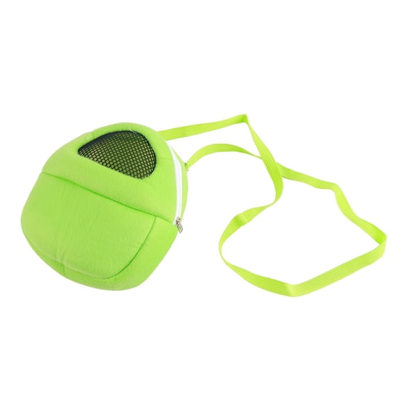 LAZIOEGR Compact Plush Pet Carrier Bag Washable, Warm, Mesh Vent, Adjustable Strap, Secure Zip Ideal for Rats, Hamsters, Mice, Squirrels, Chinchillas & Hedgehogs Green, Medium Size