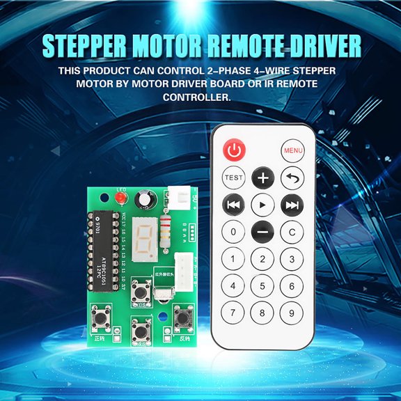 LAZIOEGR DC 4-6V 2-Phase 4-Wire Stepper Motor Driver Adjustable Speed with Remote Controller