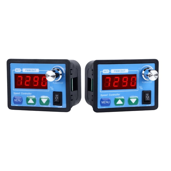 LAZIOEGR DC Motor Speed Controller PWM Brushed CW CCW Digital Display Scale Custom 6-55V 20A Reversible Switch Regulator Controller For Industrial Motors (10 inches / 25.4 cm)