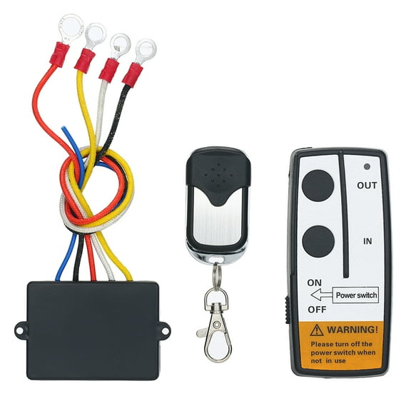 LAZIOEGR DC12V Universal Wireless Winch Remote Control Kit 50ft Range with 2 Remotes for Truck Jeep ATV SUV