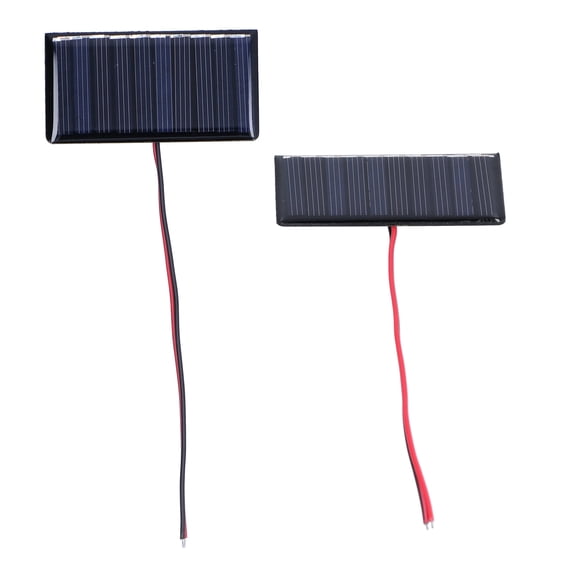 LAZIOEGR DIY Polysilicon Solar Panel Module, Micro Mini Glue Power Solar Cells for Small Home & Garden Lighting System (68x36mm / 2.68x1.42 inches, 0.3W 5V, 2-Pack)