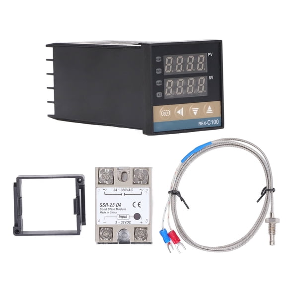 LAZIOEGR Digital PID Thermostat Kit Waterproof High Accuracy Professional PID REX C100 Temperature Controller for Farm Incubator 100V-240V 25A