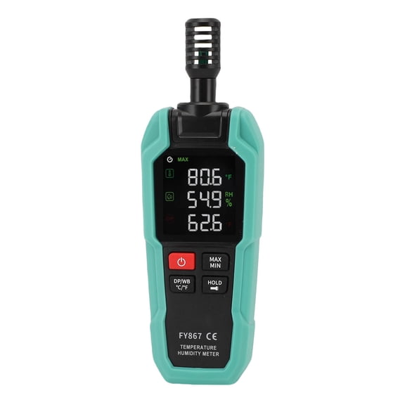 LAZIOEGR Digital Temperature Humidity Meter Ambient Dew Point Wet Bulb Portable Handheld Thermo Hygrometer (7.87 inches / 20 cm)