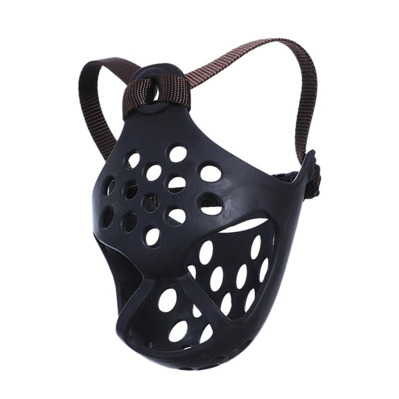 LAZIOEGR Dog Muzzle for Short Snout Dogs Breathable Holes Prevent Biting Chewing Anti-Eating Soft Rubber Muzzle Adjustable Fit Outdoor Walking Training Essential Security Gear - Black M (7.87 inches)