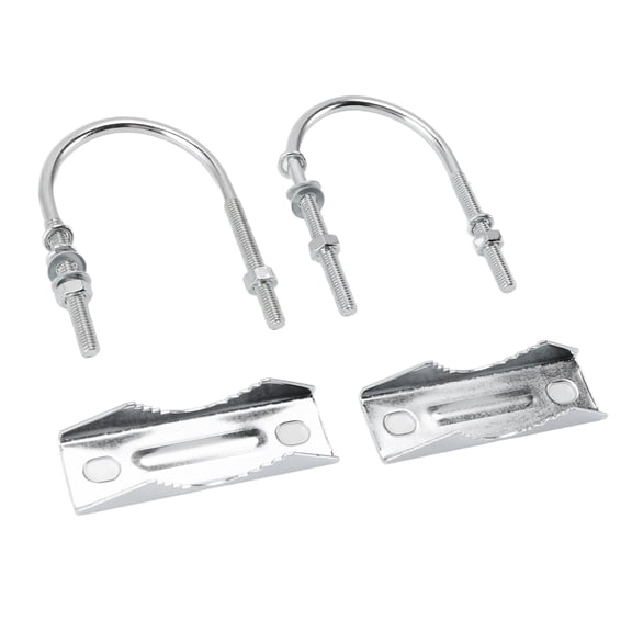 LAZIOEGR Double Antenna Mast Clamp Kit Iron V Jaw Block with U Bolts Mast to Mast Mount Bracket Kit for Outdoor TV Antenna Heavy Duty Weatherproof 16 Accessories Silver