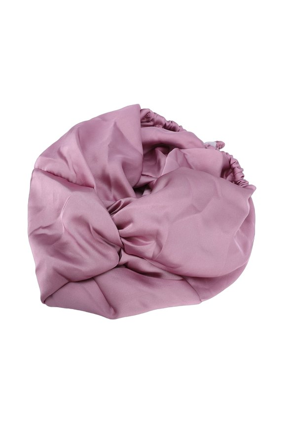 Double Layer Satin Sleeping Hair Bonnet Adjustable Elastic Closure Synthetic Silk Night Cap for Curly Fragile Long Hair Prevent Frizz Light Purple 24 Inches / 61 cm