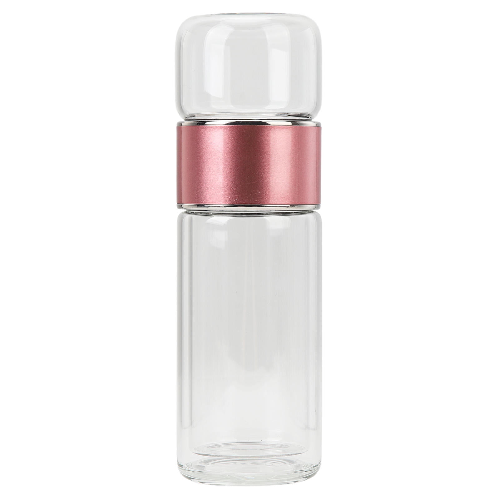 LAZIOEGR Double Wall Glass Water Bottle with Tea Separation, 420ml, Portable Premium Glass, Ideal Gift for Tea Lovers