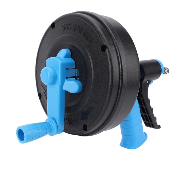 LAZIOEGR Drain Cleaning Machine 65 Manganese Steel Plumbing Snake Flexible Auger for 50-75mm Pipe, 7.5m / 24.61ft Spring, Blue