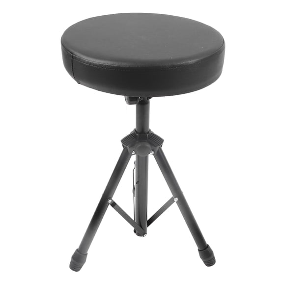 LAZIOEGR Drum Throne Padded Seat Collapsible Rotatable Drumming Stool Adjustable Foldable Music Performance Bench with Double-Braced Stand Accessory for Acoustic Electric Drum Sets, Black