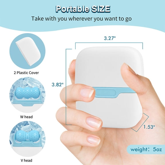 LAZIOEGR Dual‑Head Ice Roller – 2‑Way Cooling Face & Body Massager with Travel Case, Ergonomic Grip, 3.94" x 3.54" – Refresh & Re‑hydrate Skin