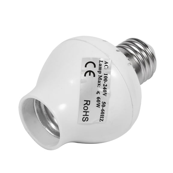 LAZIOEGR E27 Microwave Radar Motion Sensor Light Socket, 360 Degree Intelligent LED Bulb Adapter Switch Lamp Holder for Closet Basement Garage, AC 100-240V White (2.4 x 3.5 inches / 6 x 9 cm)