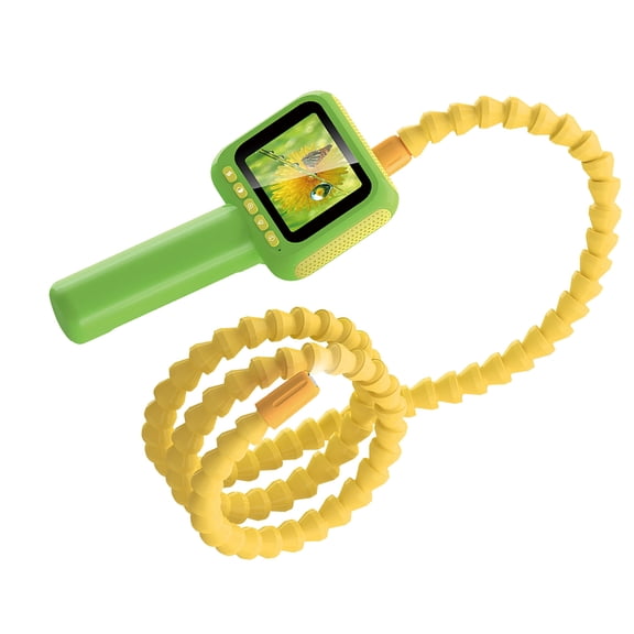 LAZIOEGR ES08 Kids Portable Borescope Snake Camera with Light, 2.8 in / 7.11 cm Screen Digital Endoscope Educational Toy, Black