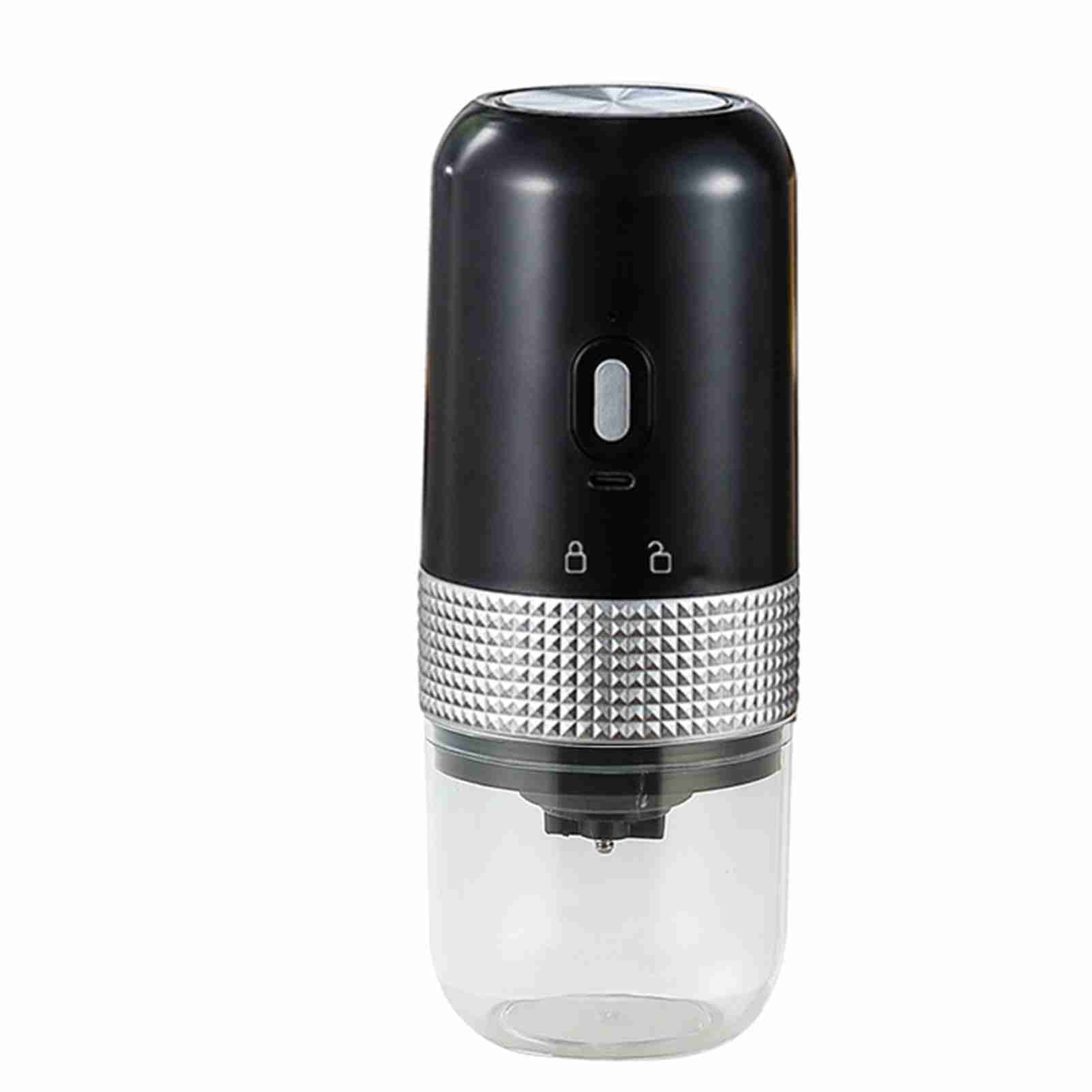 LAZIOEGR Electric Coffee Grinder, Portable Burr Coffee Bean Grinder with Adjustable Settings, USB Rechargeable Cordless Grinder (7.4 x 2.95 in / 18.8 x 7.5 cm), Black