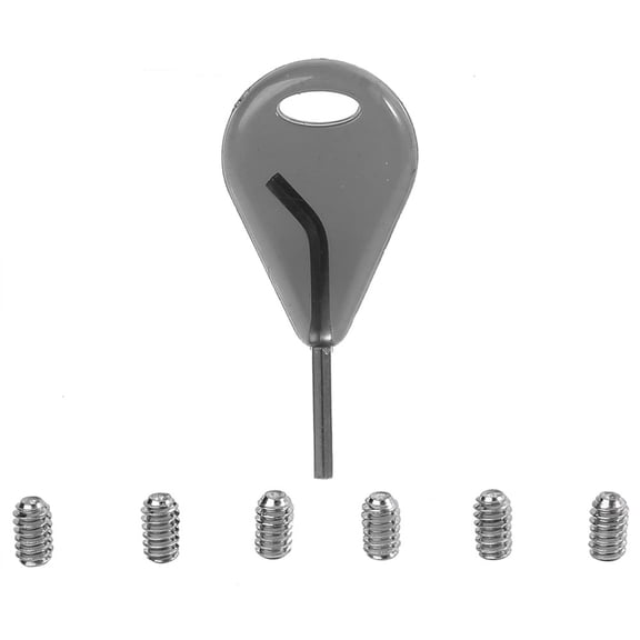 LAZIOEGR FCS Surf Board Fin Key Replacement Accessory Tool Kit Includes Molded Handle Plastic Metal Key and 6 Pcs Grub Screws for Waveboarding Water Sports (2.1 in / 5.3 cm)