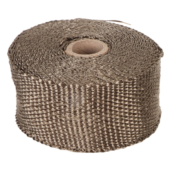 LAZIOEGR Fireproof Pipe Wrap 196.9x2.0in (500x5cm) Fiberglass Insulation Webbing Anti Scald Chimney Protector with 2 Adjustable Clips for Furnace Tube Motorcycle Exhaust Pipes