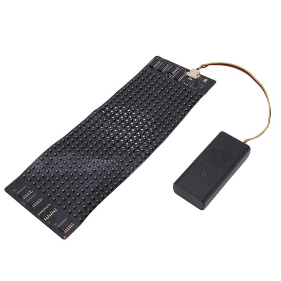 LAZIOEGR Flexible LED Display Sign 12x32 Matrix App Controlled Full Color HD Screen 6.24 in / 158.5 mm Rechargeable Programmable Scrolling Message Board for Bags Hats and Glasses