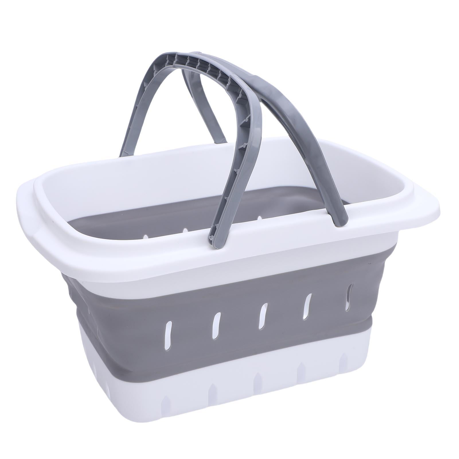 LAZIOEGR Foldable Bath Toy & Kitchen Storage Basket – Quick‑Drain, Grey, Multi‑Use Organizer for Bathroom, Pool, Car & Travel
