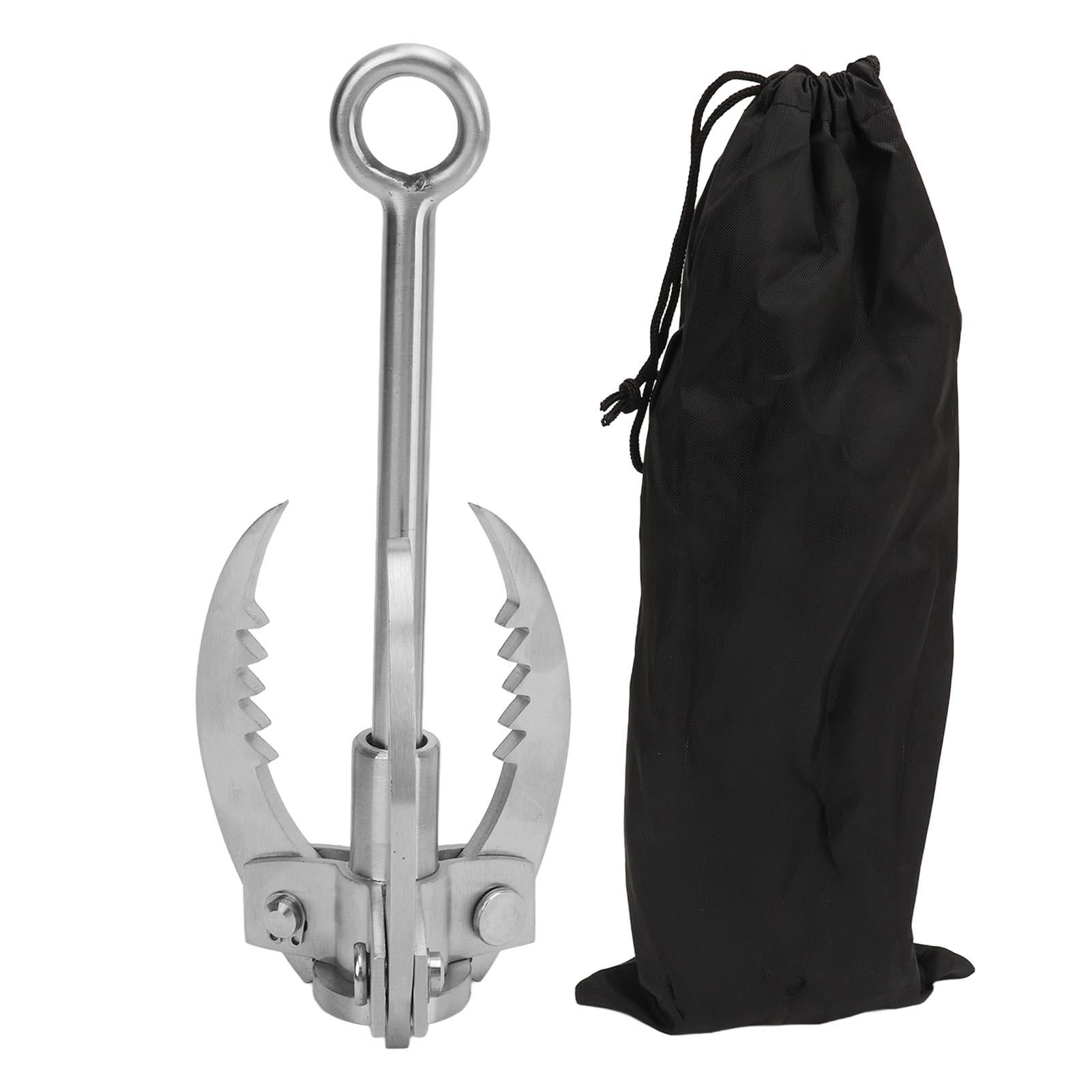 LAZIOEGR Folding Stainless Steel Climbing Hook – 3‑Joint Grappling Hook for Mountaineering, Wilderness Rescue, and Outdoor Adventure