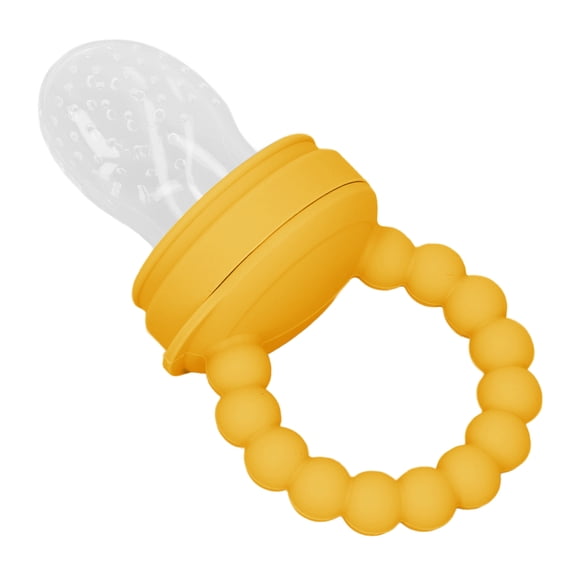 LAZIOEGR Food Grade Silicone Baby Fruit Feeder Food Feeder Pacifier, Yellow, 3.98 x 2.17 x 1.30 inches / 101 x 55 x 33 mm