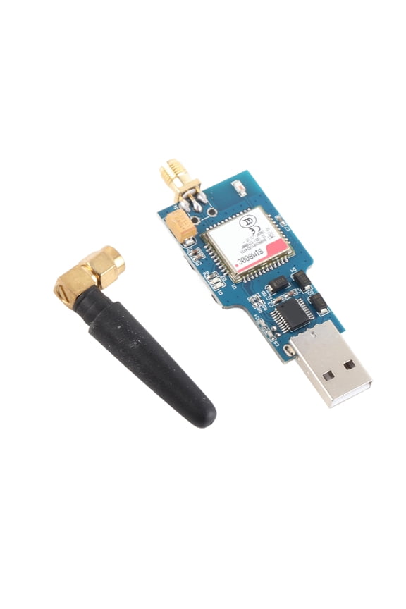 Four Frequency GSM/GPRS SIM800C USB to GSM Serial Module, 5V DC Transmitter Receiver for Data Transmission, SMS, Voice Synthesis, 1.1 x 2.0 in / 27.0 x 50.7 mm