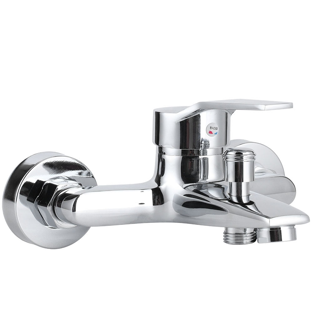 LAZIOEGR G1/2in Thread Copper Household Bathroom Bathtub Wall Mounted Triple Shower Faucet Mixer Tap, 6.89 x 4.53 in / 17.5 x 11.5 cm