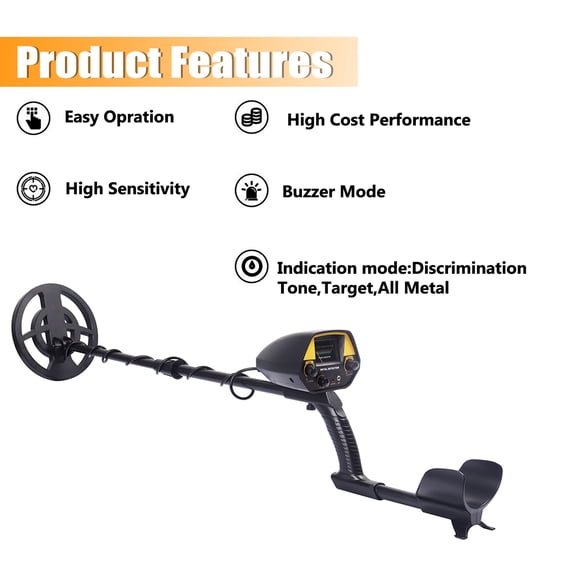 LAZIOEGR GTX5030Y Portable Easy Installation Underground Metal Detector, High Sensitivity Gold and Jewelry Treasure Finder, 42.5 inches / 108 cm