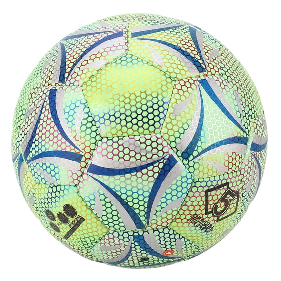 LAZIOEGR GlowReflective Soccer Ball Size 5 NightGlow, HighWear PU, Ideal for Matches, Training & Gifts