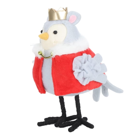 LAZIOEGR Gold Crown Bird Figurine  Adorable Indoor Table Decor, CottonPoly Blend, Perfect for Easter, Christmas & Home Accents