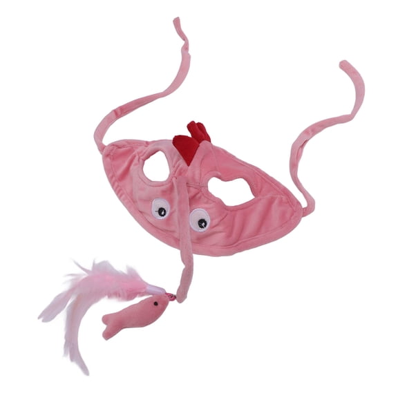 LAZIOEGR HeadMounted Cat Teaser Wand  Pink DinosaurStyle Interactive Toy for Playful Paws