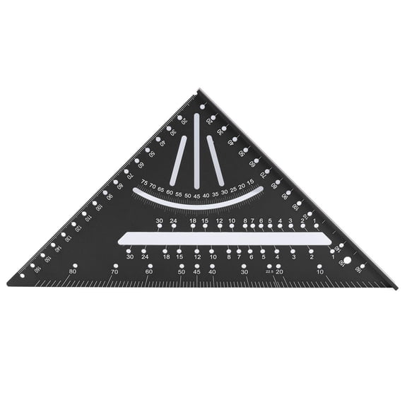 LAZIOEGR Heavy‑Duty Aluminum Triangle Ruler – 30°, 45°, 60° & 90° Angles, Clear Metric Scale, 10.24" Length, 7.48" Width, 0.79" Height – Ideal for Woodworking & Engineering