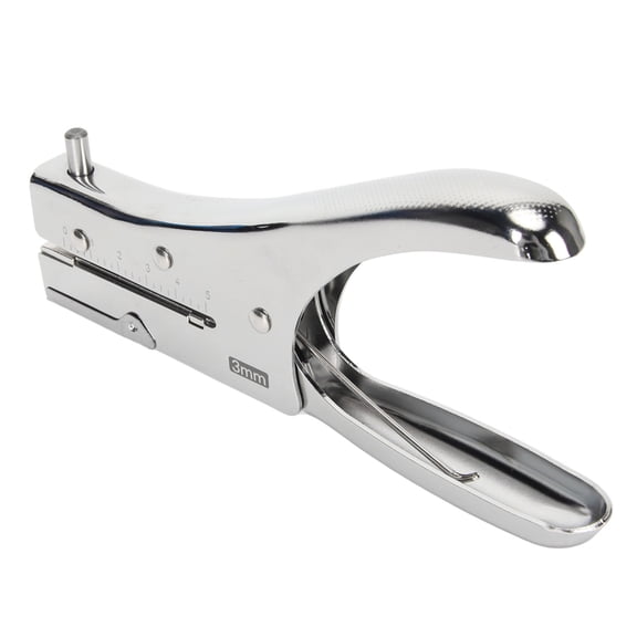LAZIOEGR Heavy Duty Single Hole Punch, Deep Penetration Handheld Metal 3mm (0.12 inches) One Hole Puncher for Paper, Cardboard & Photo, Silver