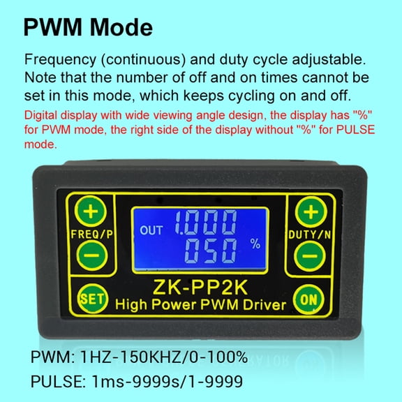 LAZIOEGR High Power PWM Driver and Pulse Generator Module DC 3.3-30V 1Hz-150KHz Dual Mode Digital Motor Speed Controller and LED Dimmer Regulator (3.11 x 1.69 x 1.18 inches / 7.9 x 4.3 x 3.0 cm)