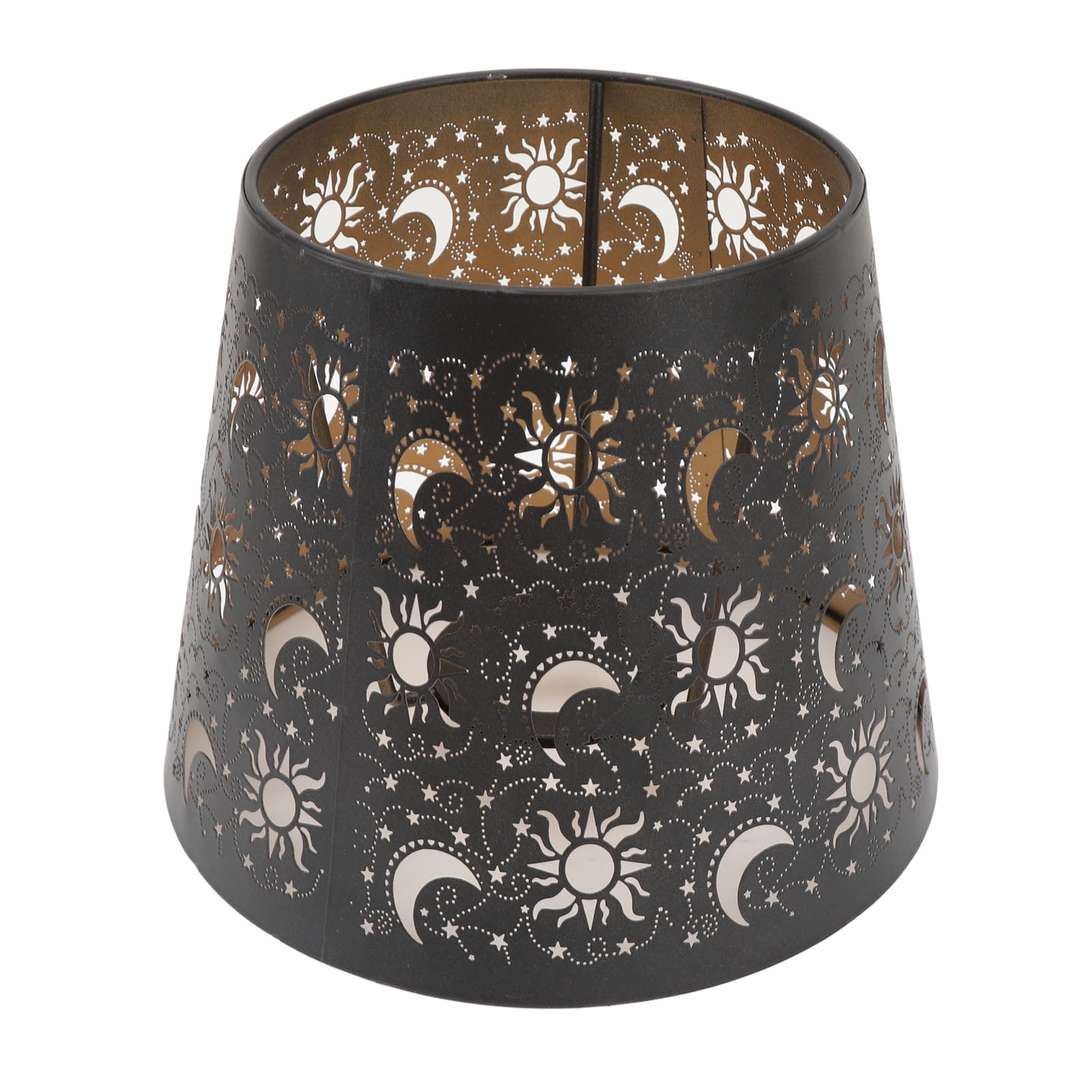LAZIOEGR Hollow Out Iron Clip On Lamp Shade E27 E26 Shadow Metal Sun Moon Star Lampshade for Table Lamp Floor Light Bedroom Bedside Decor (5.1 in / 13 cm)