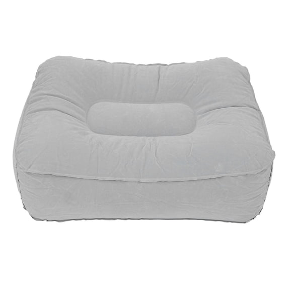 LAZIOEGR Inflatable Portable Foot Rest  PVC Flocking Leg Pillow for Air Travel, Car, Office, and Home  Quick Inflate, AntiSwelling, Compact Travel Bag