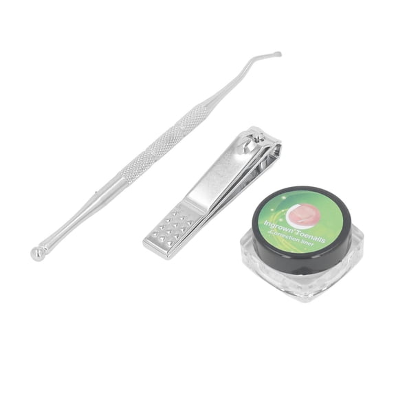 LAZIOEGR Ingrown Toenail Corrector Treatment Tool Set, 60 Pcs C-Type Strips, Curved Lifter & Nail Clipper, Foot Care Correction Tools