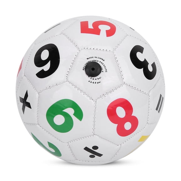 LAZIOEGR Kids Size 2 Soccer Ball Durable PVC, White Digital Design, Ideal for Outdoor Play & Training