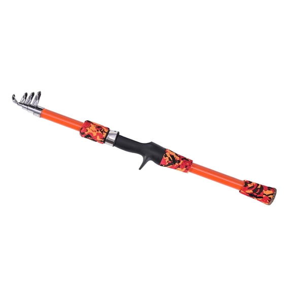 LAZIOEGR Kids Telescopic Fishing Pole 65 inches / 165 cm Spinning Rod for Children Travel Orange