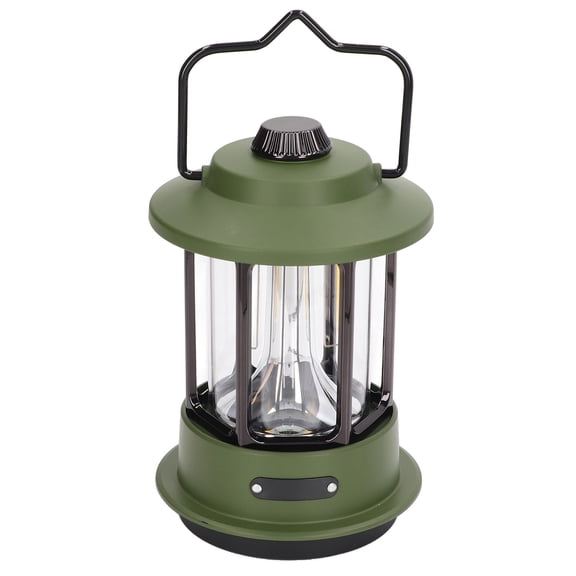 LAZIOEGR LED Camping Lantern 170lm Waterproof Portable Tent Light with Metal Handle Built-in 2000mAh Battery Dimmable Ambient Survival Light for Outdoor Backpacking Hiking Green 6.69 inches / 17 cm