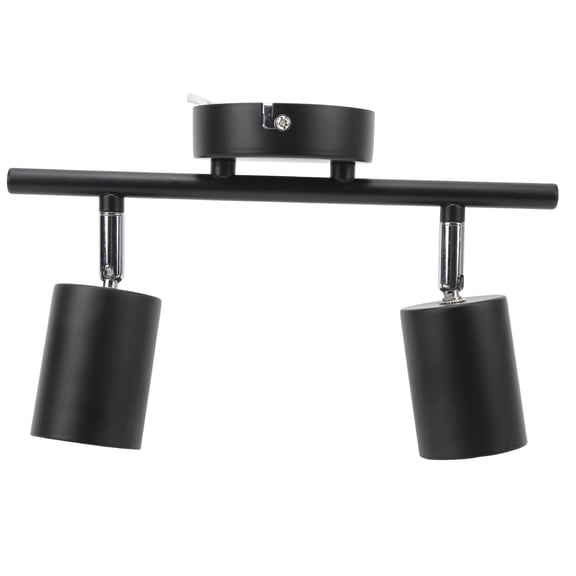 LAZIOEGR LED Track Light Kit 2 Heads 12 inches / 30.5 cm Track 90 Degrees Rotatable 2 Light Fixture for GU10 Bulb Ceiling Track Lighting Sets for Living Room Kitchen Dining Room Indoor Illumination