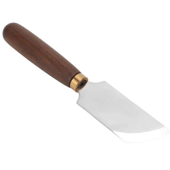 LAZIOEGR Leather Cutting Knife DIY Bevel Leather Craft Edge Skiving Knife with Walnut Wooden Handle, Stainless Steel Blade Leather Working Tools for Crafters, 1 Piece