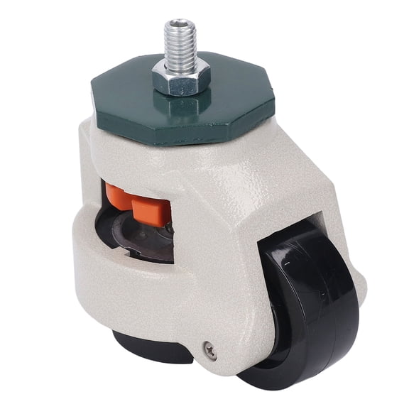 LAZIOEGR Leveling Stem Caster Adjustable Height M12 Threaded Rod Workbench Rotating Caster with 62mm (2.4 inches) Wheel and Foot Pad, 1 Pack
