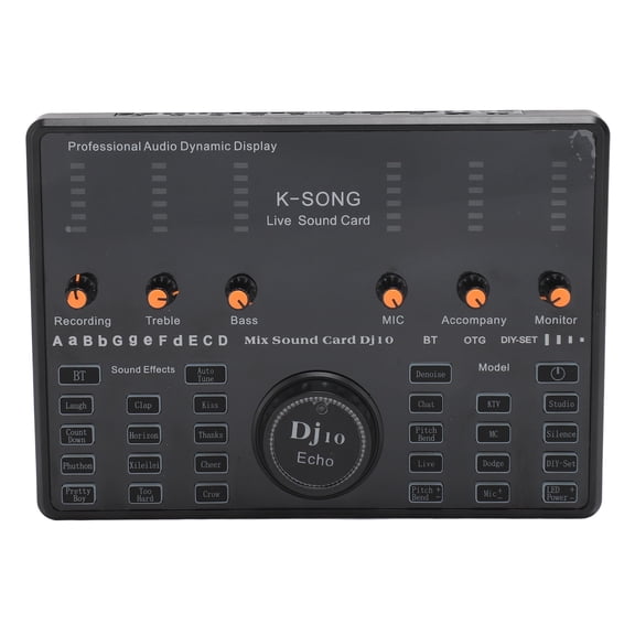 LAZIOEGR Live Sound Card Intelligent Noise Reduction Multi Sound Effects 48KHZ Output 16 Bit Mixer Board Portable Audio Interface for Mobile Phone PC