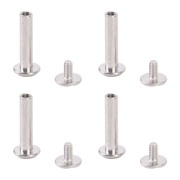 LAZIOEGR M2 Stainless Steel Hex Nut Bolt Flat Round Head Screw Rivets for Fence, Heavy Duty 100 Pairs Multifunctional Fastener Rivets Assortment, 3x13x6mm / 0.12x0.51x0.24 inches