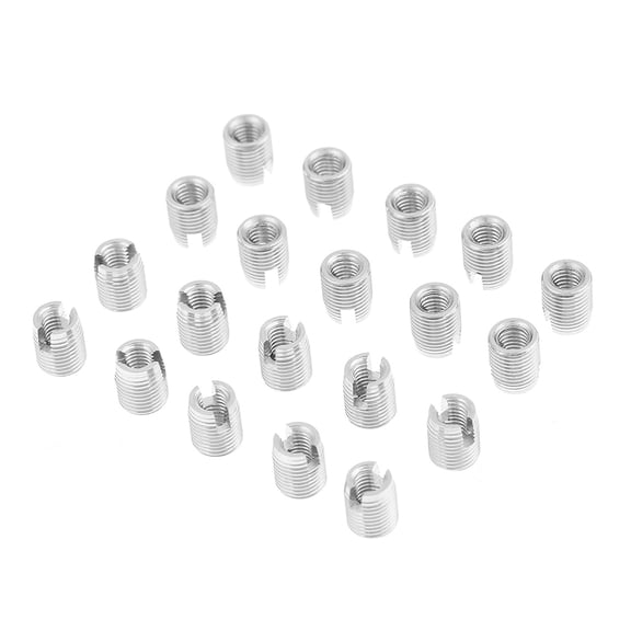 LAZIOEGR M3 Thread Repair Insert Stainless Steel SUS303 Self Tapping Slotted Screw Threaded Inserts M3 x 6mm Outer M5 x 0.5 Pitch Fasteners Kit for Aluminum Metal Hardware 20pcs (6mm / 0.24 inches)